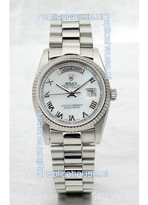 Rolex Day Date Silver Swiss Replica Watch