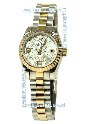 Rolex Datejust Floral Motif Ladies Swiss Replica Watch