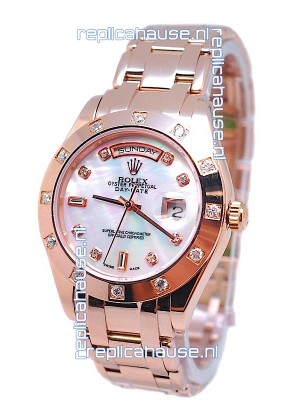 Rolex Day Date White Mother of Pearl Swiss Replica Watch
