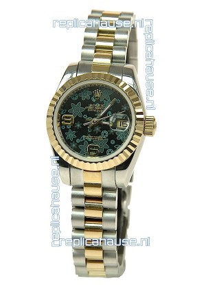 Rolex Datejust Floral Motif Ladies Swiss Replica Watch