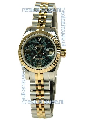 Rolex Datejust Floral Motif Ladies Swiss Replica Watch