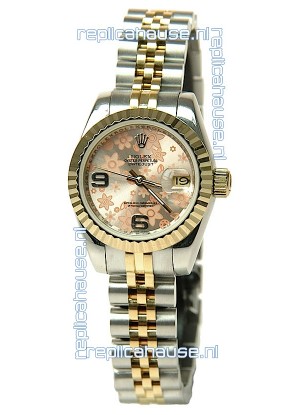 Rolex Datejust Floral Motif Ladies Swiss Replica Watch