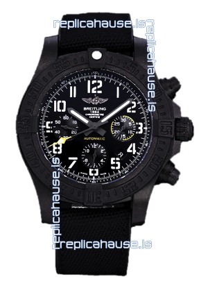 Breitling Avenger Hurricane Chronograph Black Dial Nylon Strap - DLC Coating Swiss Replica Watch