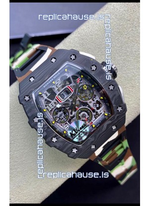 Richard Mille RM011 Felipe Massa 1:1 Mirror Quality One Piece Black Forged Carbon Case Watch