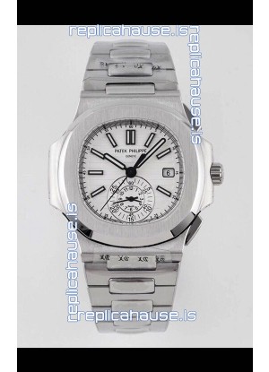 Patek Philippe Nautilus 5980/1A 904L Steel Case in White Dial - 1:1 Mirror Replica