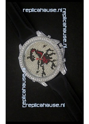 Five Time Zones J&C Clone Watch in Full Diamonds