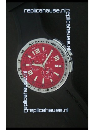 Porsche Design Flat Six P'6320 Japanese Watch in Red Dial