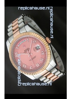 Rolex Oyster Perpetual Day Date II Swiss Replica Watch in Pink Dial