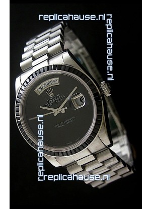 Rolex Day Date 2008 Swiss Replica Watch in Full Black Dial