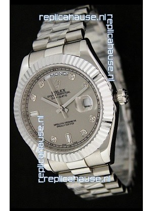 Rolex Oyster Perpetual Day Date Swiss Replica Watch in Grey Dial