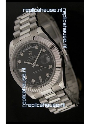 Rolex Oyster Perpetual Day Date Swiss Replica Watch in Black Dial