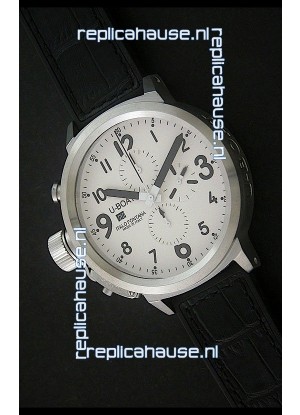 U-Boat Flightdeck Steel Watch in White Dial