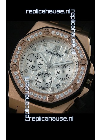 Audemars Piguet Royal Oak Offshore Lady Alinghi Swiss Watch in White Checkered Dial