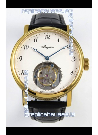 Breguet Classique Tourbillon Yellow Gold Numerals Dial Super Clone Watch 
