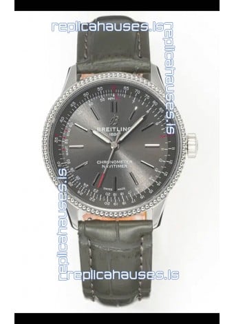 Navitimer Automatic 36 Grey Dial Steel Casing Super Clone Watch 