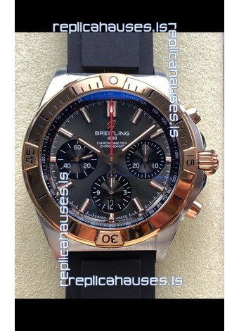 Breitling Chronomat B01 42 Grey Dial Two Tone Rubber Strap Super Clone Watch 