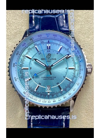 Breitling Navitimer 01 GMT Ice Blue Dial Swiss Replica Watch 