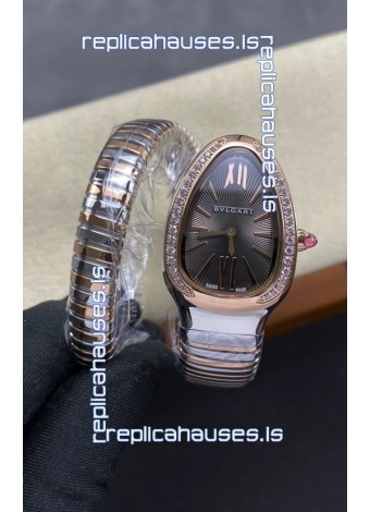 Serpenti Two Tone Grey Dial Super Clone Replica Watch