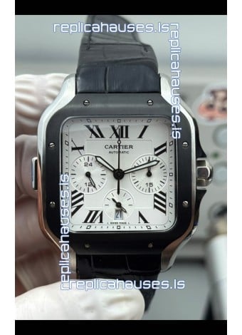 Cartier Santos XL DLC Coating White Dial 43MM Swiss Replica Watch 
