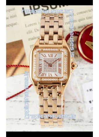 PANTHERE de Cartier 22mm Diamonds Dial Rose Gold Super Clone Watch