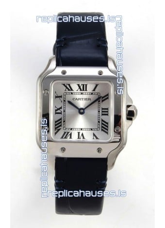 Cartier Santos Swiss Quartz 27MM Steel Leather Strap Super Clone Watch
