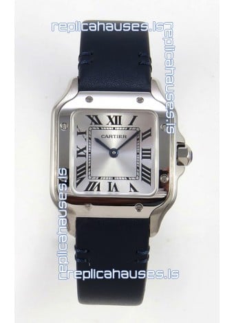 Cartier Santos Swiss Quartz 27MM Steel Leather Strap Super Clone Watch