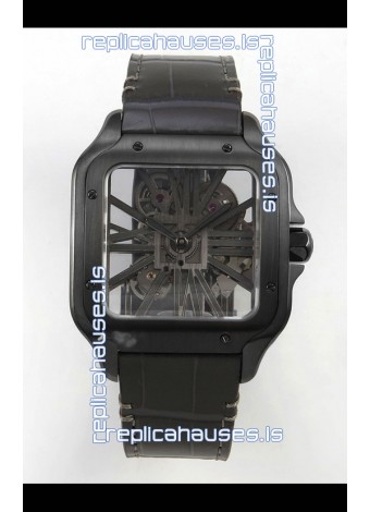 Santos De Cartier Super Clone Watch in Skeleton Dial PVD MLF Coating