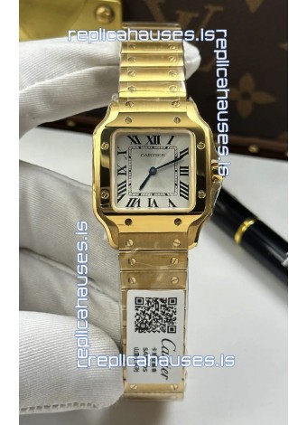 Cartier Santos Swiss Quartz 27MM Yellow Gold Super Clone Watch 