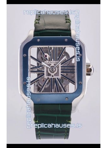 Santos De Cartier Super Clone Watch in Skeleton Dial Two Tone Case