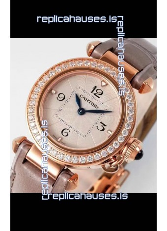Pasha De Cartier Rose Gold Casing Watch 30MM Super Clone Watch 
