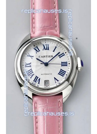Cle De Cartier 40MM Automatic Super Clone Watch Pink Strap