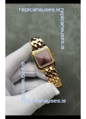 PANTHERE de Cartier 27MM Red Dial Diamonds Super Clone Watch 