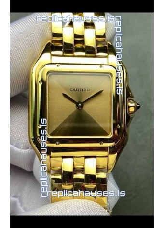 PANTHERE de Cartier 27MM Gold Dial Super Clone Watch 