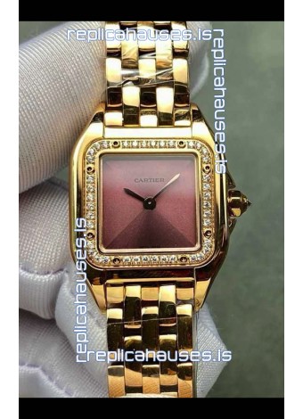 PANTHERE de Cartier 22MM Red Dial Diamonds Super Clone Watch 