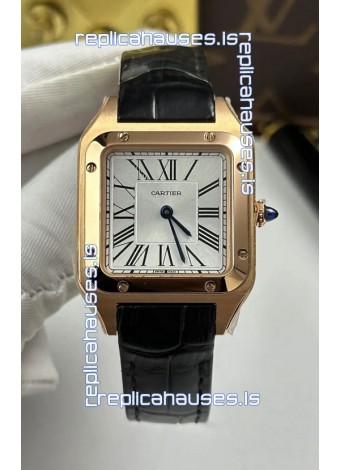 Cartier Santos Dumont in Rose Gold Casing 27MM Super Clone Watch 