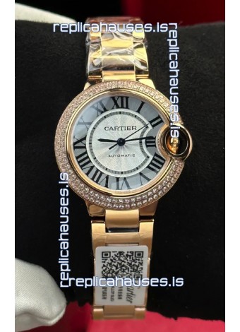 Ballon De Cartier Automatic 33MM Rose Gold Super Clone Watch 