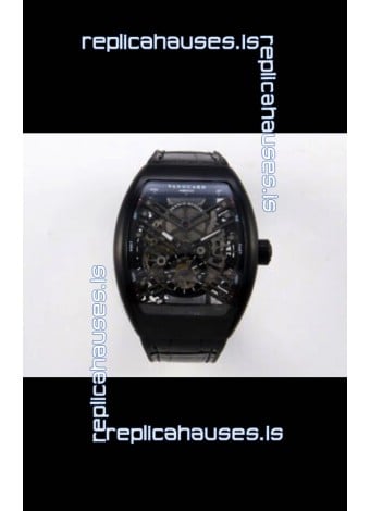 Franck Muller V45 Tourbillon Skeleton DLC Super Clone Watch 