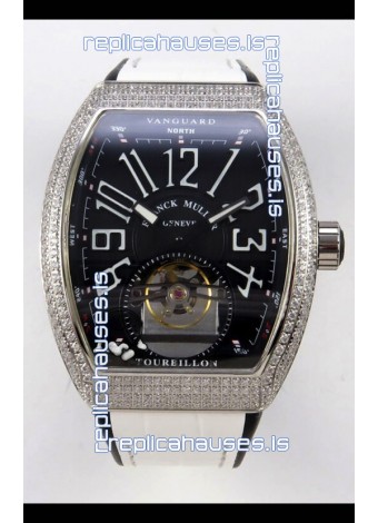 Franck Muller V45 Tourbillon Stainless Steel Diamonds Super Clone Watch 