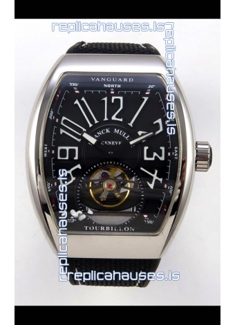 Franck Muller V45 Tourbillon Stainless Steel Diamonds Nylon Strap Super Clone Watch 