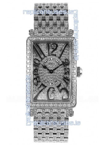 Franck Muller Long Island Stainless Steel Diamonds Swiss Replica Watch 