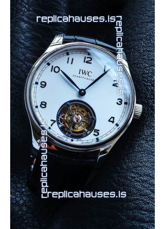IWC Portuguese Tourbillon Steel Case White Dial Super Clone Watch 