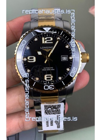 Longines HydroConquest Black Dial Two Tone Super Clone Watch 