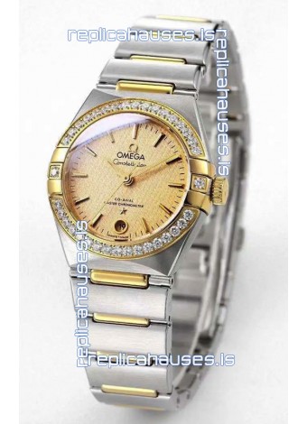 Omega Constellation 29MM Two Tone Yellow Gold Dial Automatic Super Clone Watch 