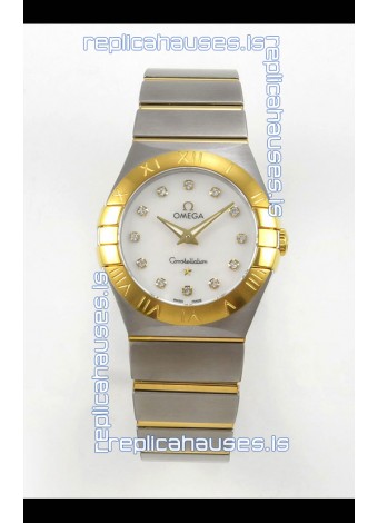 Omega Constellation 28MM Two Tone Yellow Gold Pearl Dial QUARTZ Super Clone Watch 