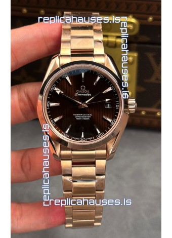Omega De-Ville Rose Gold Brown Dial 41MM Super Clone Watch 