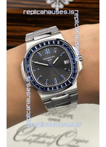 Patek Philippe Nautilus 5723 Black Dial Purple Rubies Super Clone Watch 