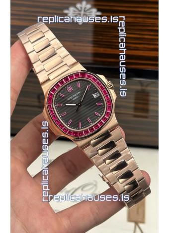 Patek Philippe Nautilus 5723 Rose Gold Red Rubies Super Clone Watch 