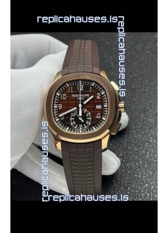 Patek Philippe Aquanaut 5968 Rose Gold Case Brown Dial Super Clone Watch 