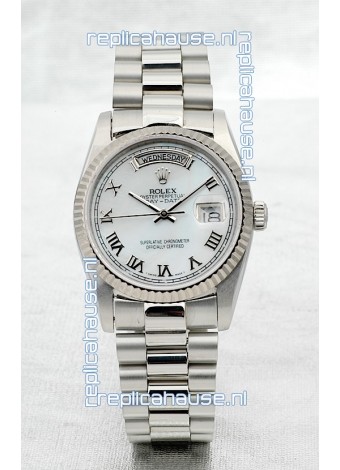 Rolex Day Date Silver Swiss Replica Watch
