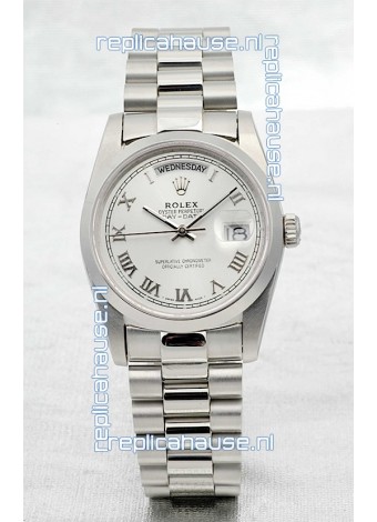 Rolex Day Date Silver Swiss Replica Watch